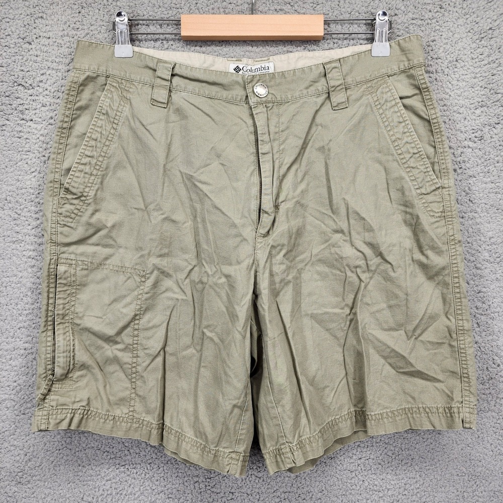 Columbia Sportswear Men's Size 34 Cargo Shorts‎ Khaki Cotton Outdoor Utility